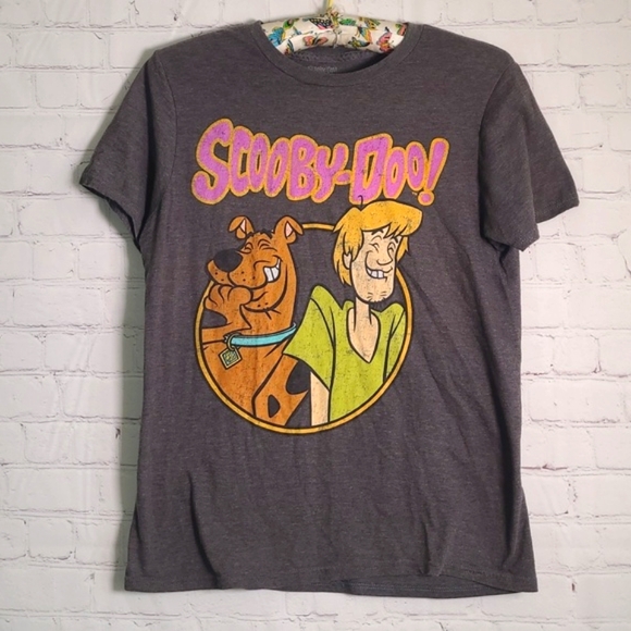 Scooby-Doo Tops - Scooby-Doo Shaggy Hanna-Barbera Graphix Print Classic Cartoon Gray Tee Tshirt M